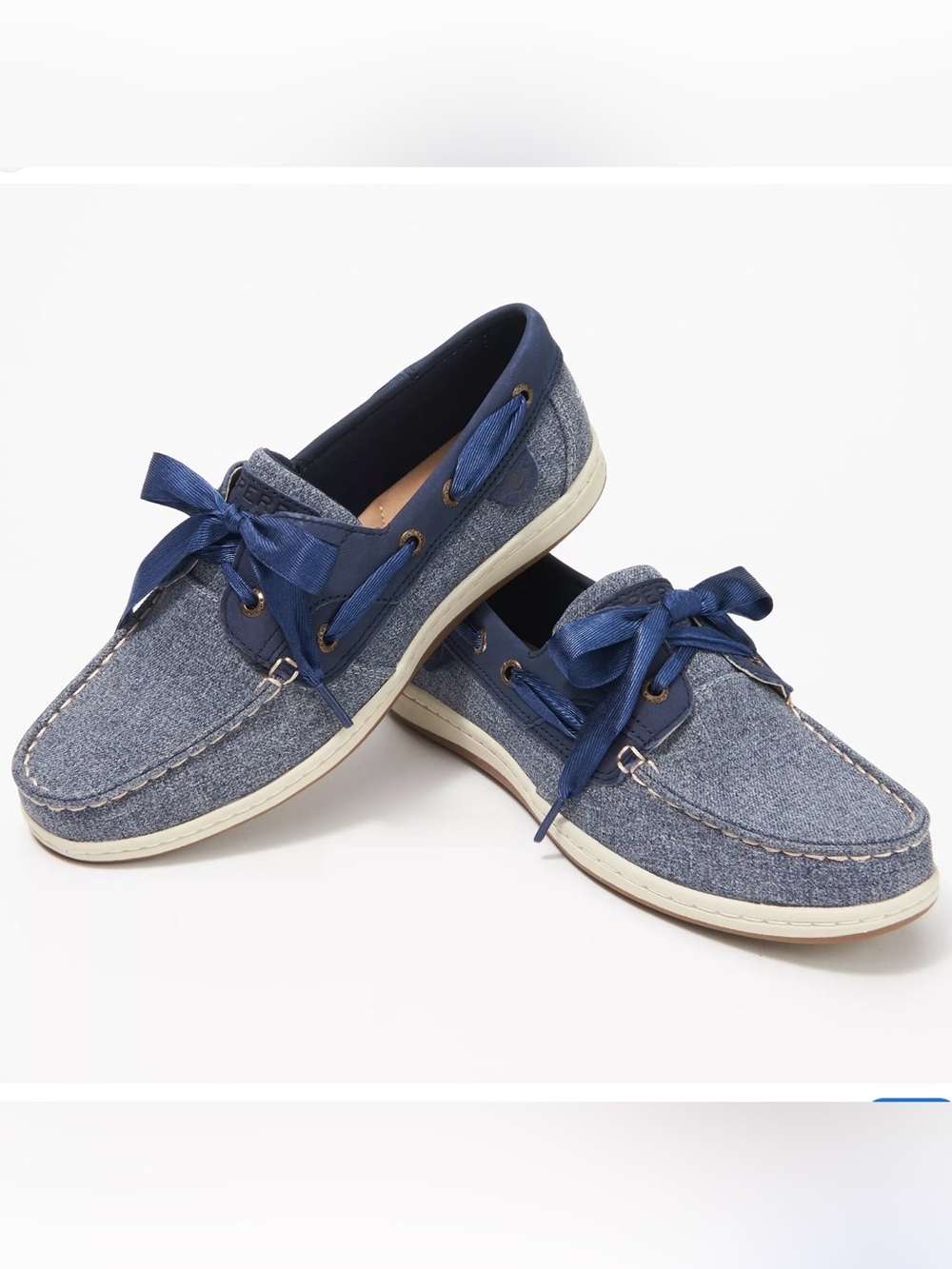 Sperry Women's Blue Denim Koifish Sparkle Boat Shoes Sz 10
